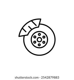Symbol für Scheibenbremse. Füllzeichen und Strichsymbole