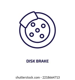 disk brake icon from general collection. Thin linear disk brake, auto, vehicle outline icon isolated on white background. Line vector disk brake sign, symbol for web and mobile