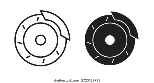 Scheibenbremse, Symbol, dünner Linienvektor, Webdesign-Zeichen,