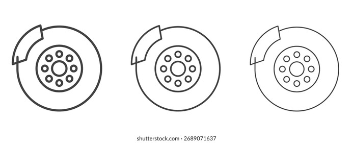 Scheibenbremse Symbol in Line Art Style für Design Kollektion
