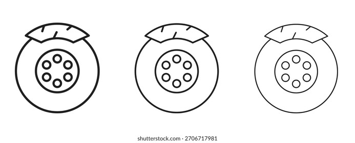 Scheibenbremse Symbol mit Umriss Stil, Vektorgrafik Designs