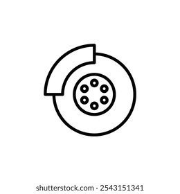 Disk brake icon set. outlined and solid filled versions.