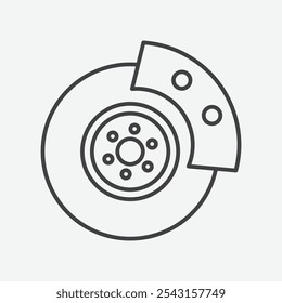 Ícone de freio de disco definido. ilustração vetorial.