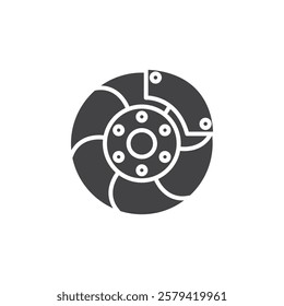 Disk brake icon Simple thin line flat symbol