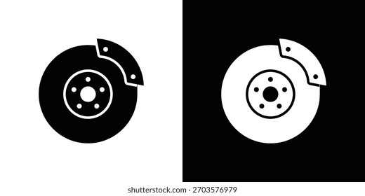 Logotipo del símbolo del freno de disco. Plantilla gráfica.