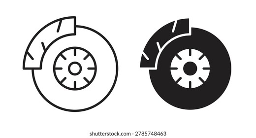 Disk brake icon, thin line symbol, editable stroke eps 10