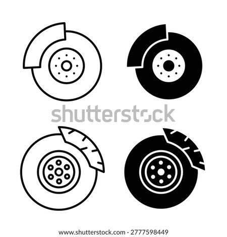 Disk brake icon in trendy flat and line style design. Icon symbol illustration