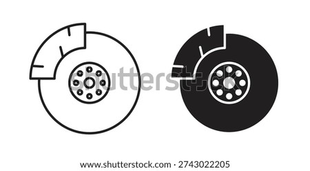 Disk brake icon vector Illustration and outline Icons. vector silhouette.