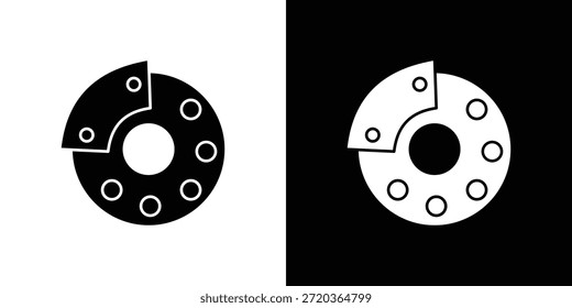 Disk brake icons for graphic and web design projects
