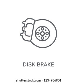 disk brake linear icon. Modern outline disk brake logo concept on white background from General collection. Suitable for use on web apps, mobile apps and print media.