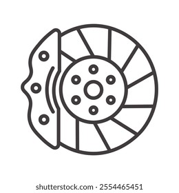 Disk Brake thin liner icon vector.