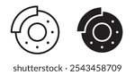 Disk brake vector icon set in black.