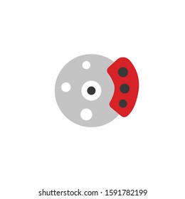 disk break simple clip art vector illustration
