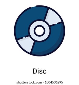 disk, CD color line icon isolated on white background