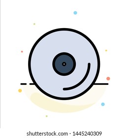 Disk, Cd, Media, Video Abstract Flat Color Icon Template