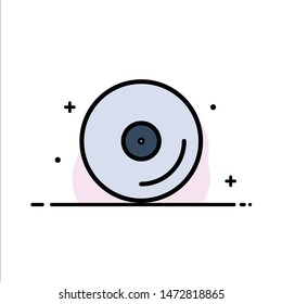 Disk, Cd, Media, Video  Business Flat Line Filled Icon Vector Banner Template