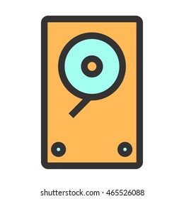 Disk drive colored vector icon. High-tech topic.
