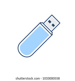 Disk drive flash pendrive storage usb icon. Vector illustration