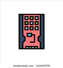 Disk, Drive, Hardware, Solid, Ssd  Flat Color Icon. Vector icon banner Template