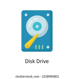 Disk Drive Vector Flat Icon Design illustration. Housekeeping Symbol on White background EPS 10 File