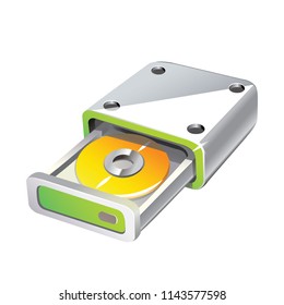 Disk drive vector icon