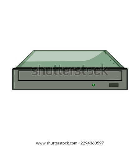disk dvd drive cartoon. technology data, storage disc disk dvd drive sign. isolated symbol vector illustration