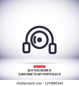 disk DVD HEADPHONES icon vector