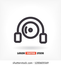 disk DVD HEADPHONES icon vector