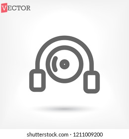 disk DVD HEADPHONES icon vector