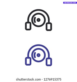 disk DVD HEADPHONES icon vector