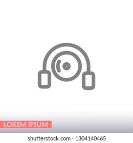 disk DVD HEADPHONES icon vector