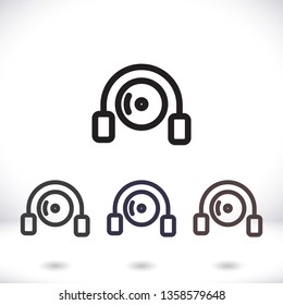disk DVD HEADPHONES icon vector