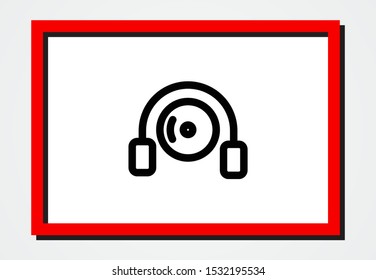 disk DVD HEADPHONES icon vector