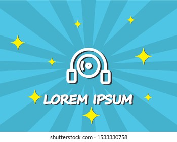 disk DVD HEADPHONES icon vector