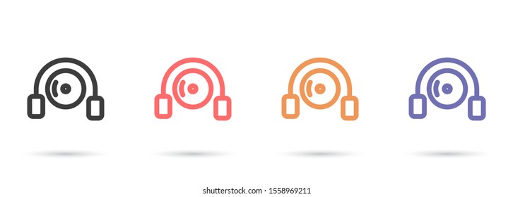 disk DVD HEADPHONES icon vector