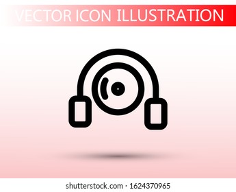 disk DVD HEADPHONES icon vector