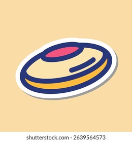 disk editable cartoon style sticker vector