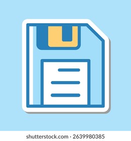 disk editable cartoon style sticker vector