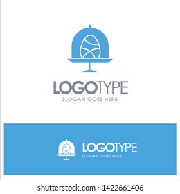Disk, Egg, Food, Easter Blue Solid Logo with place for tagline