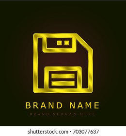 Disk golden metallic logo