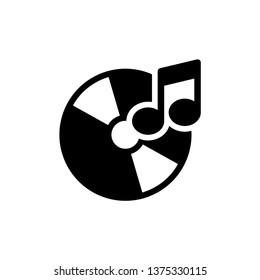 Disk icon, CD or DVD vector illustration.