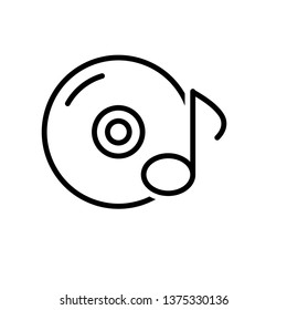 Disk icon, CD or DVD vector illustration.