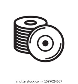 disk icon, cd icon, line art design