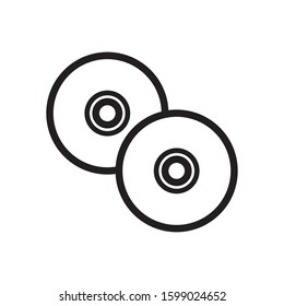 disk icon, cd icon, line art design