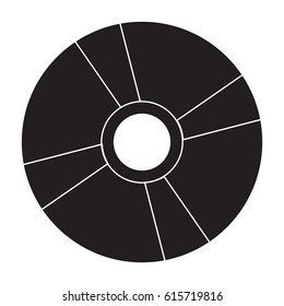 disk icon flat black color