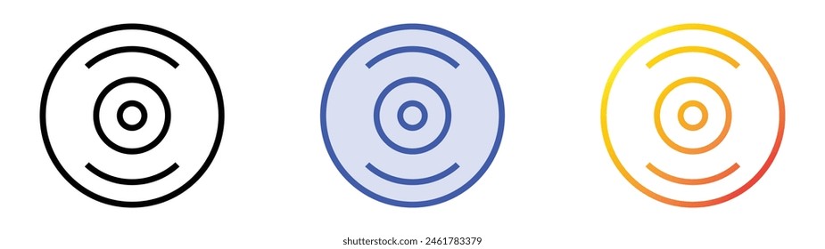 disk icon. Linear, Blue Fill and Gradient Style Design Isolated On White Background