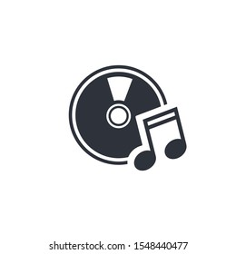 disk icon music symbol logo template design element