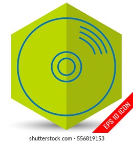 Disk icon. Disk picture. Disk flat vector. CD. DVD. Laser disc icon.