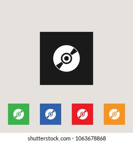 Disk icon, stock vector illustration, EPS10.