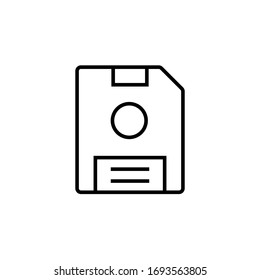 disk icon vector illustration outline style design. isolated on white background
